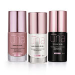 kit base primer, esmalte y top coat Una (3 productos)
