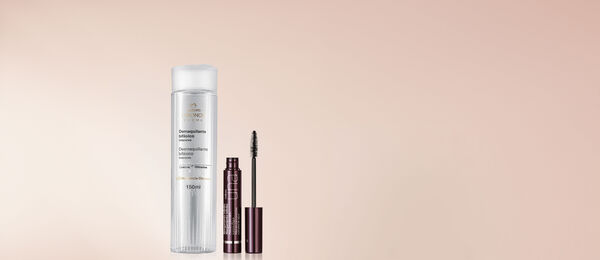 Kit Máscara para pestañas Alargamiento Infinito Una y Desmaquillante Bifásico Chronos Derma (2 productos)