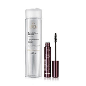 Kit Máscara para pestañas Alargamiento Infinito Una y Desmaquillante Bifásico Chronos Derma (2 productos)