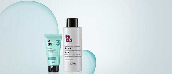 Kit Hidratante Matificante y Desmaquillante 3 en 1 Faces (2 productos)