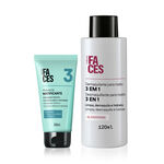 Kit Hidratante Matificante y Desmaquillante 3 en 1 Faces (2 productos)