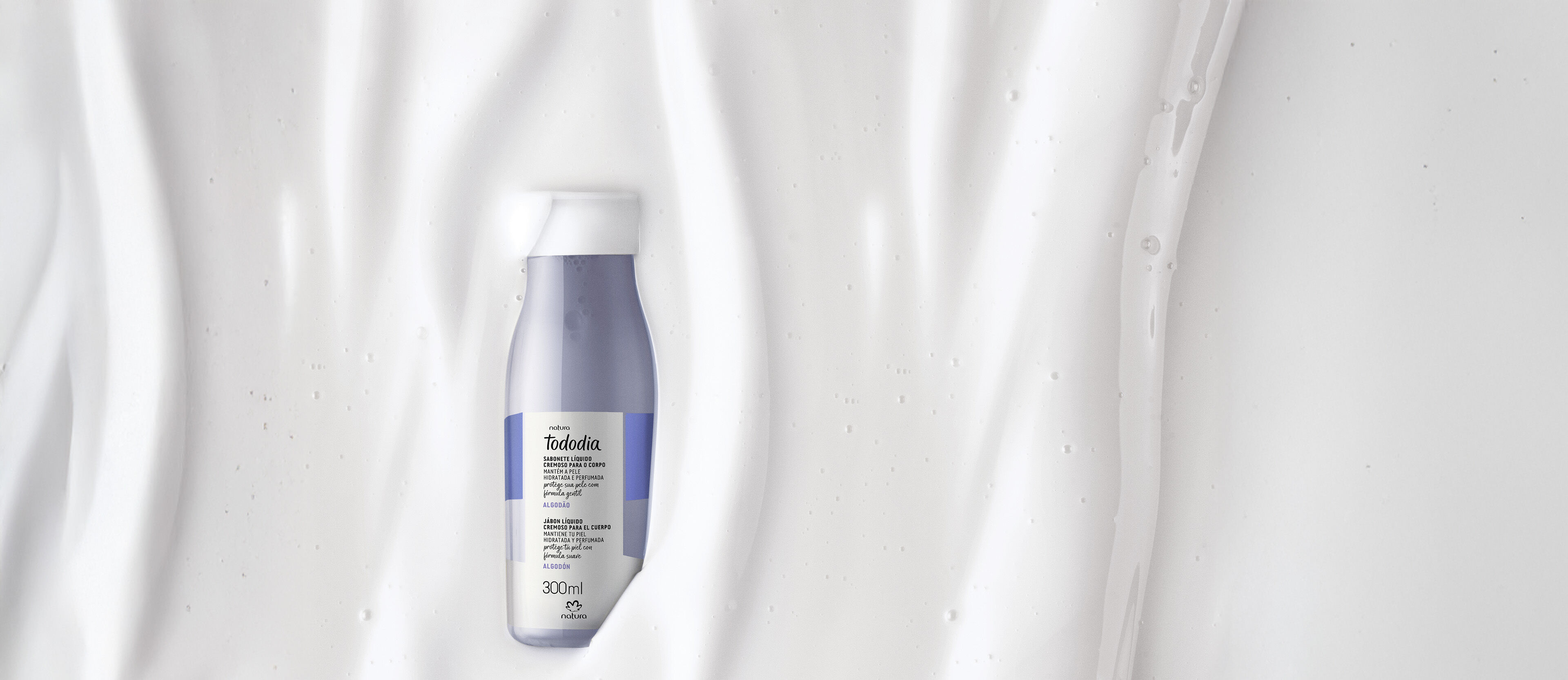 Jabón Líquido Cremoso para el Cuerpo Tododia Algodón