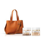 Rutina día y noche Gel Crema Antiedad Firmeza y Luminosidad Chronos Derma 45+ con Bolso