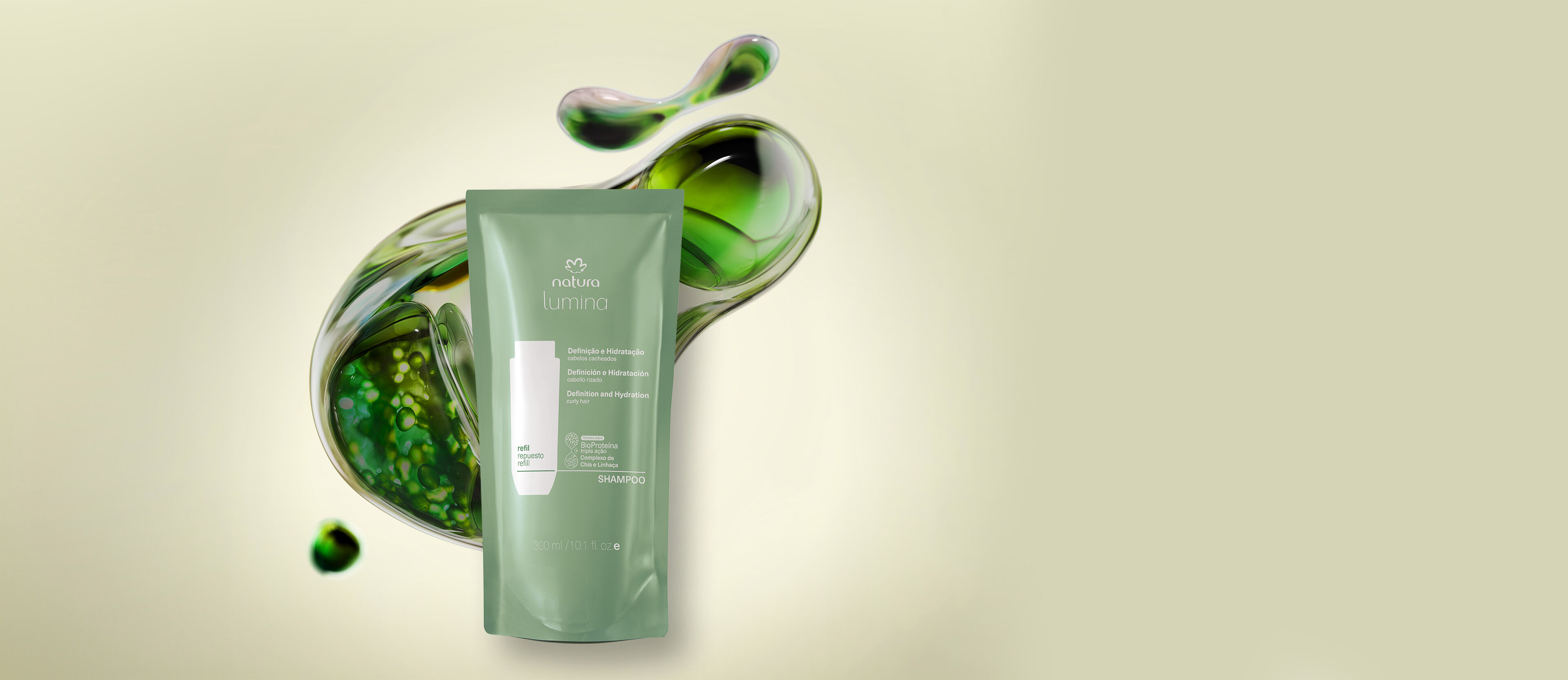 Repuesto Lumina Shampoo cremoso definición e hidratación 300 ml