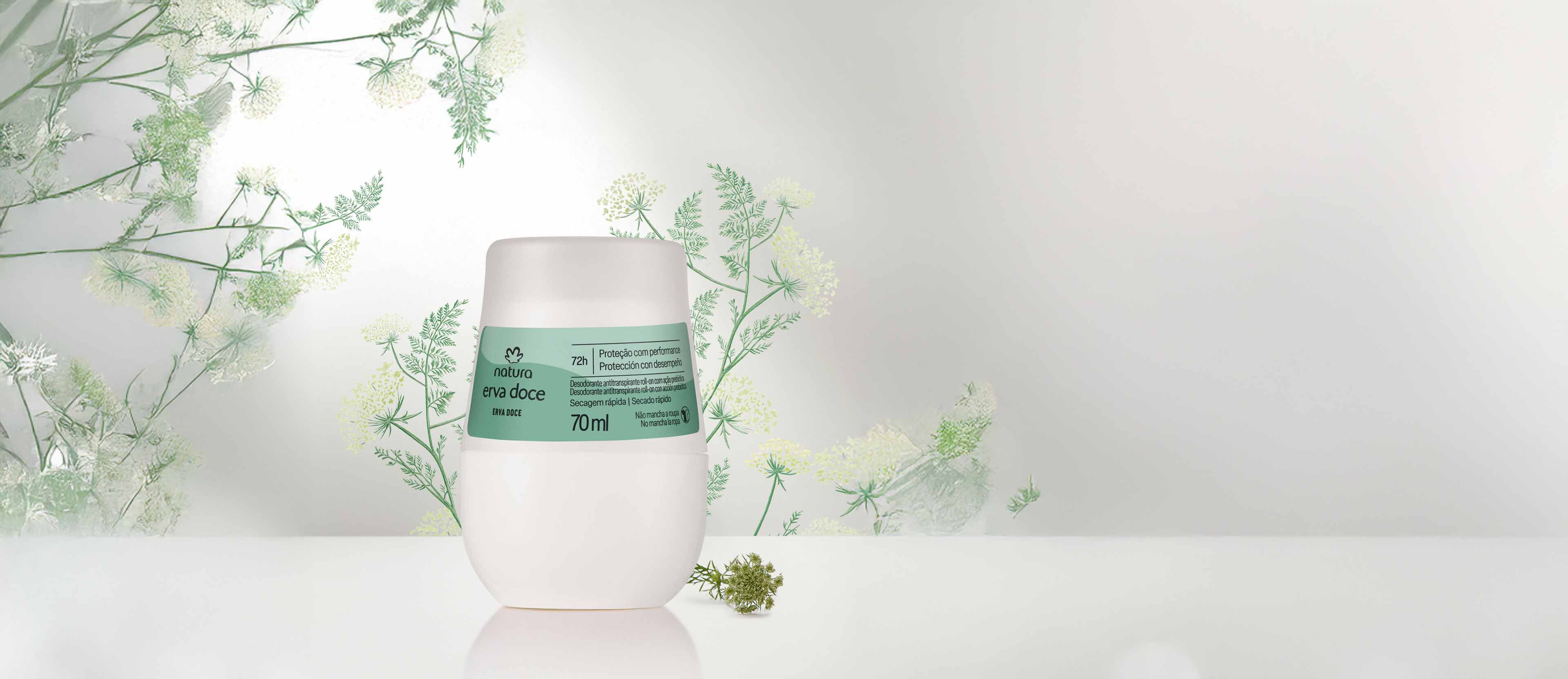 Erva doce Desodorante antitranspirante invisible roll-on 70 ml
