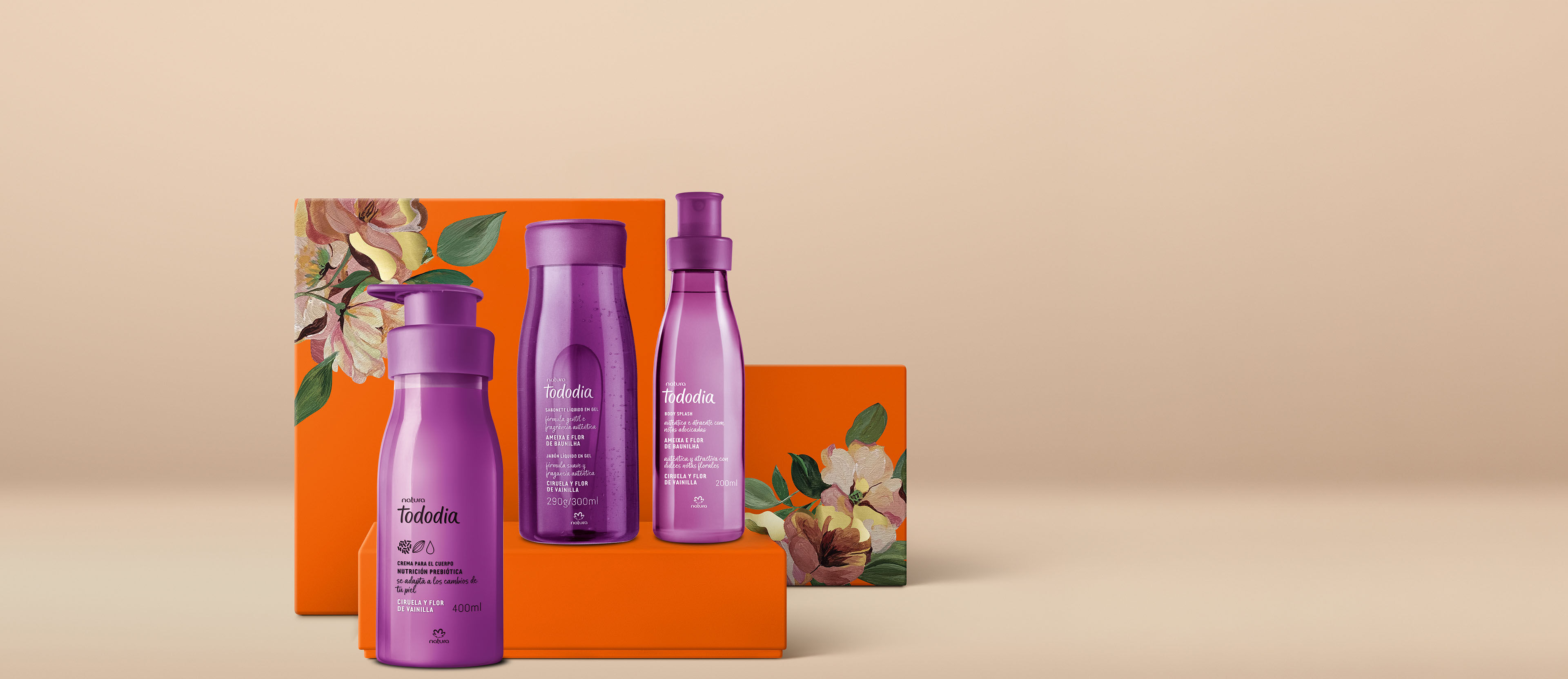 Regalo Madres Ciruela y Flor de Vainilla (1 body splash + 1 crema cuerpo + 1 jabón liquido)
