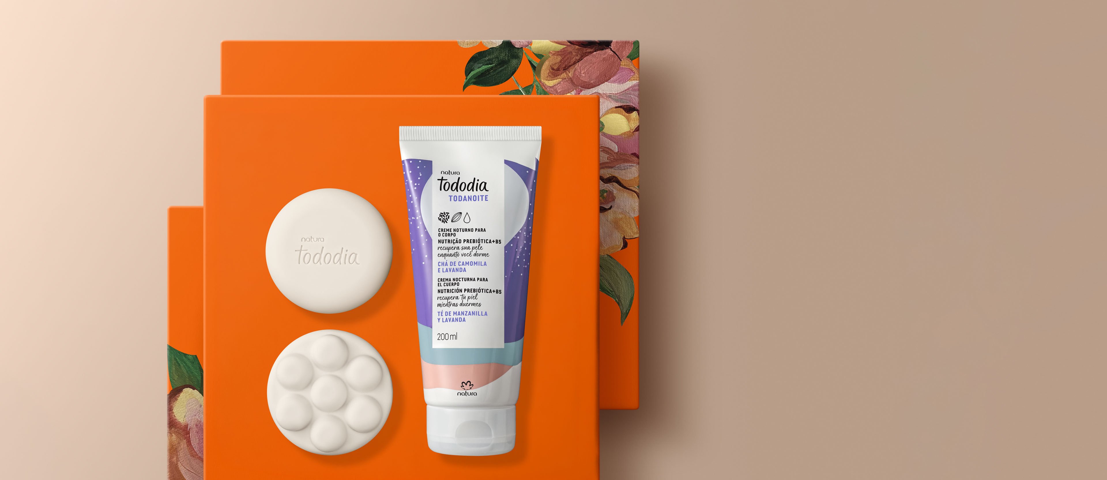 Regalo Madres Té de manzanilla y Lavanda (1 crema corporal + 1 caja jabones masajeadores)