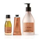 Kit Crema para el Cuerpo, Manos y Aceite Trifásico Ekos Castaña (3 productos)