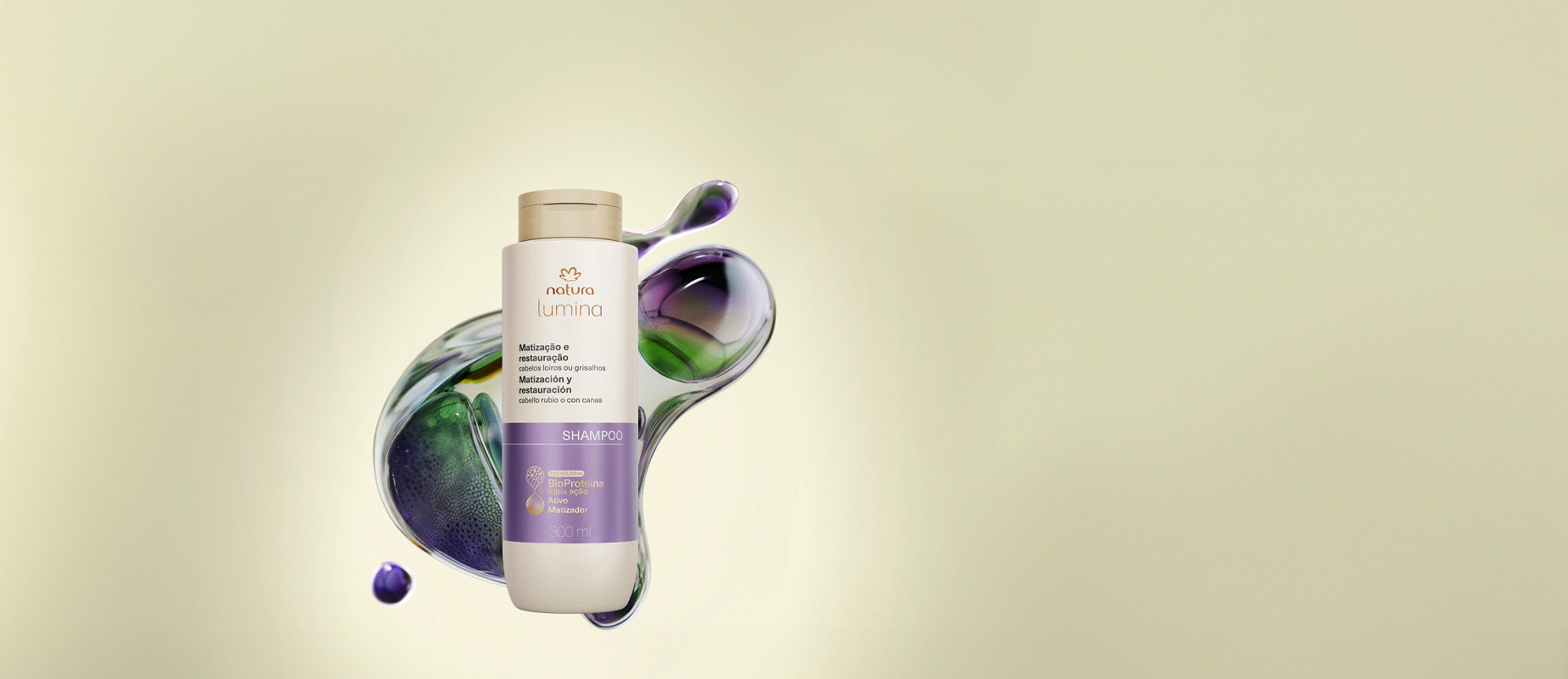 Lumina Shampoo matizador  rubios y canas 300 ml