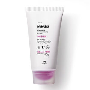 Desodorante antitraspirante en crema invisible avellana y casis