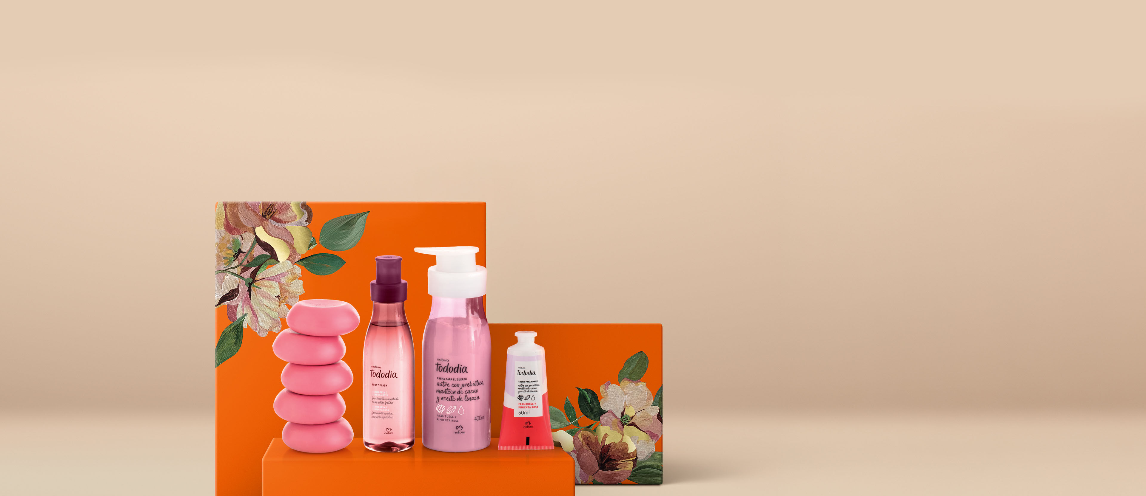 Regalo Madres Tododia Frambuesa y Pimienta Rosa (1 crema corporal + 1 crema de manos + 1 body splash + 2 jabones)