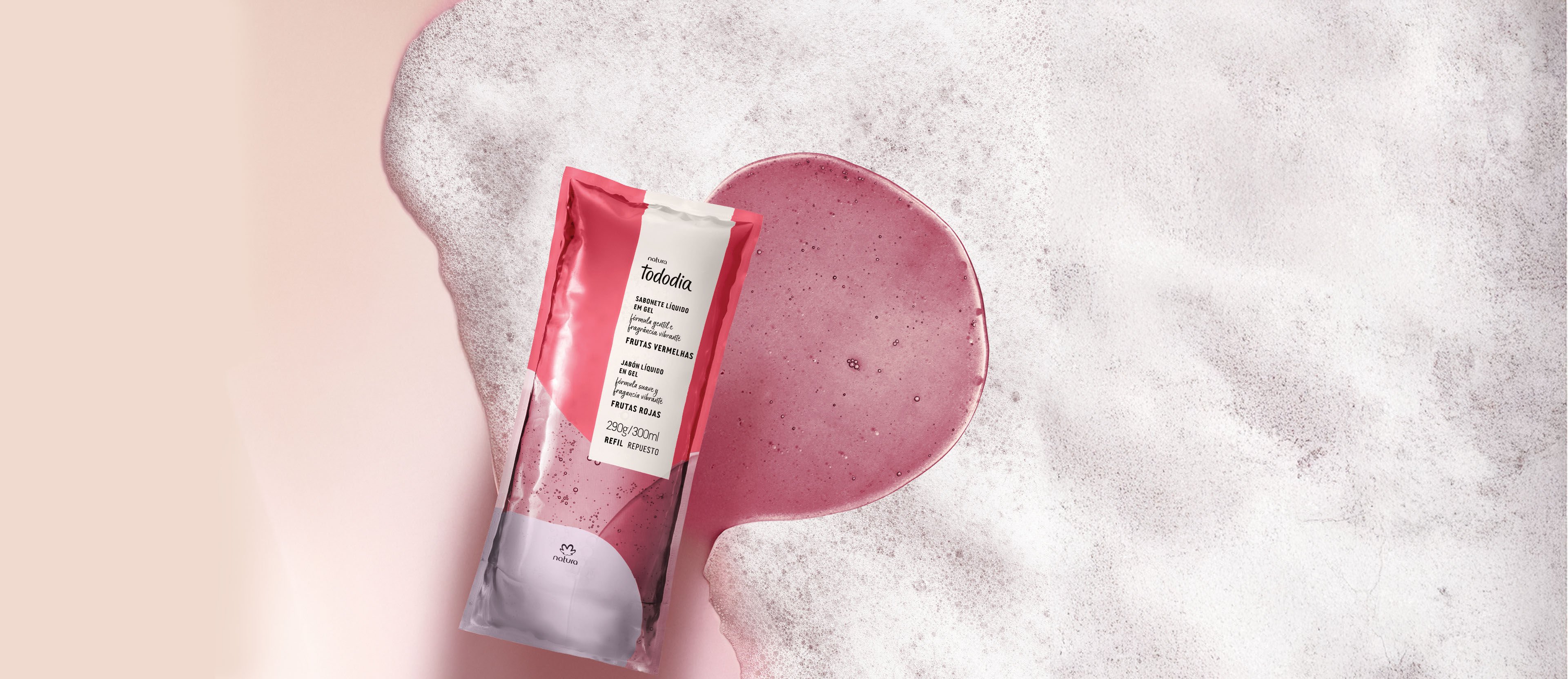 Repuesto Tododia Jabón líquido en gel frutas rojas 300 ml