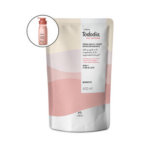 Repuesto Crema Corporal Nutrición Radiante Tododia Pera y Flor de Loto 400 ml