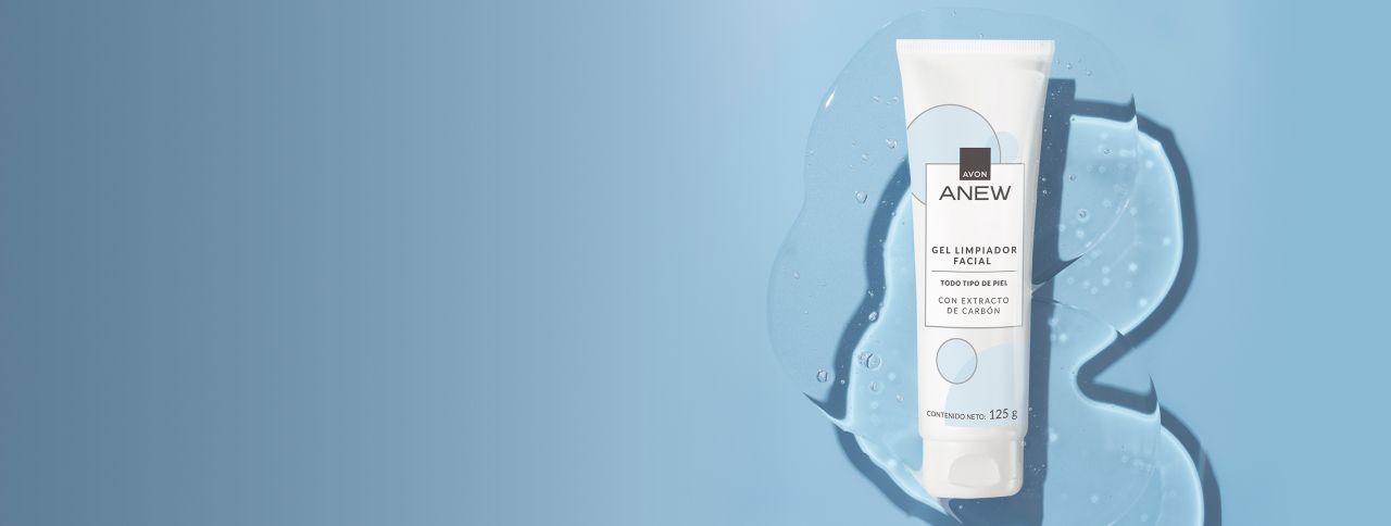 Gel limpiador facial Anew Con ingredientes antioxidantes y extractos de carbón, ayuda a remover el maquillaje.