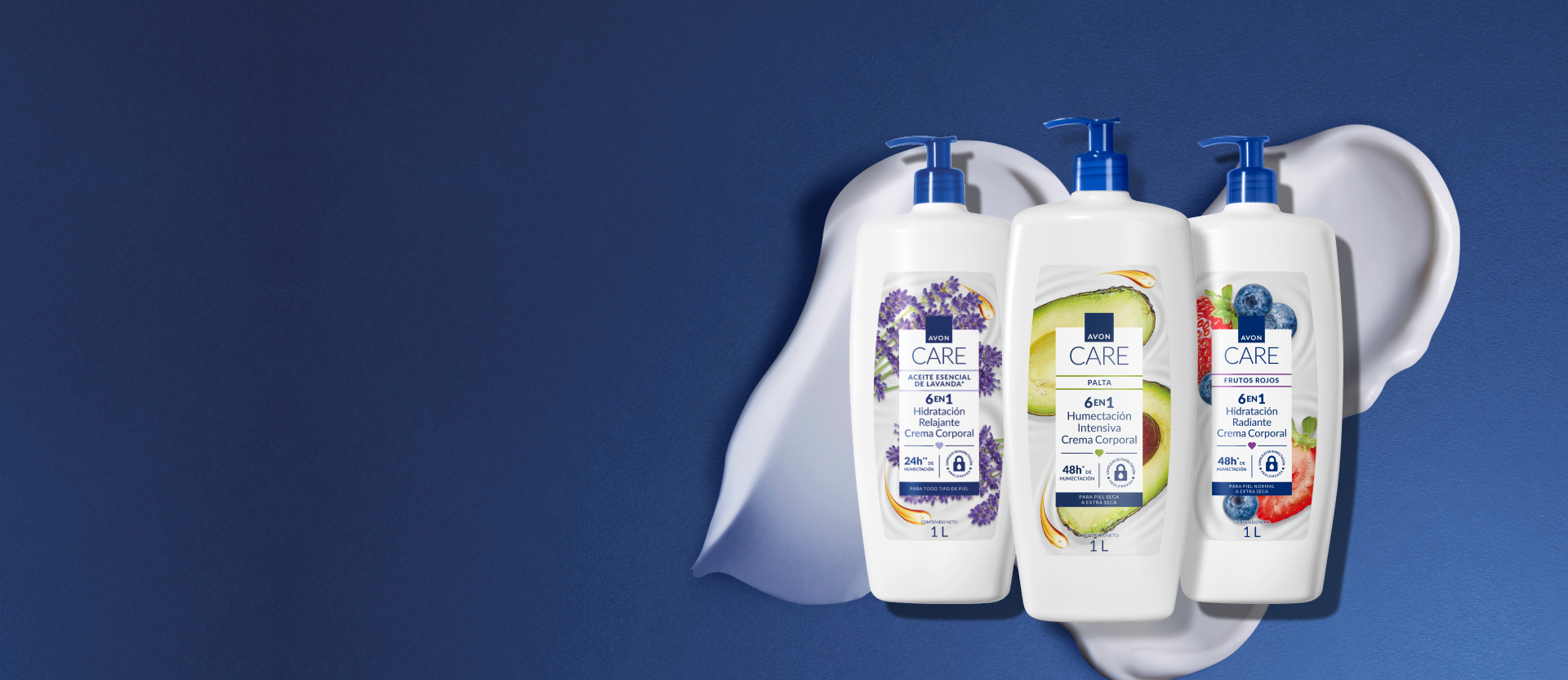 ¡Humectación prolongada!Las cremas y lociones corporales Avon te dan una suavidad irresistible. ¡Dale a tu cuerpo el cuidado que se merece!