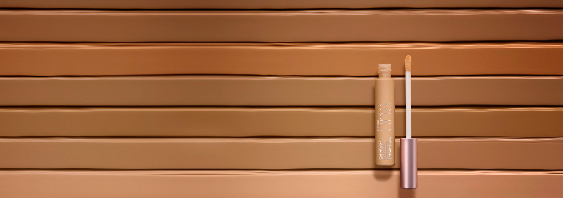 Texturas en diferentes tonos de piel y a la derecha corrector de Una.