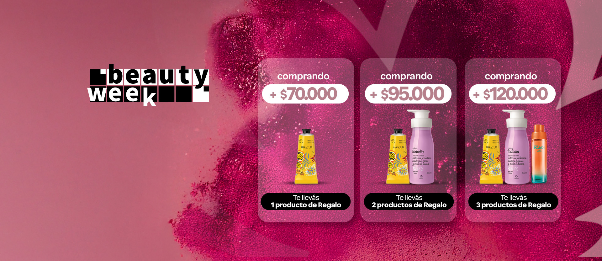 ¡más comprás, más ganás! acumulá hasta 3 regalos con tu compra.