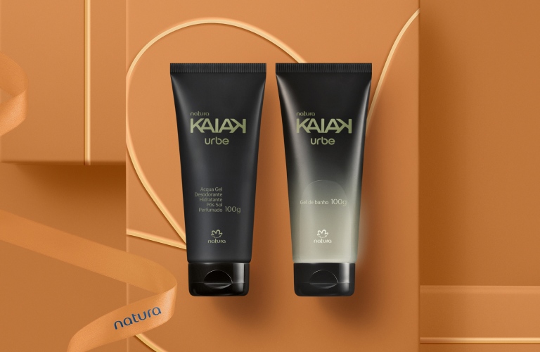Gel de banho e desodorante hidratante pós-sol de Kaiak Urbe como opção de presente para o dia dos pais.