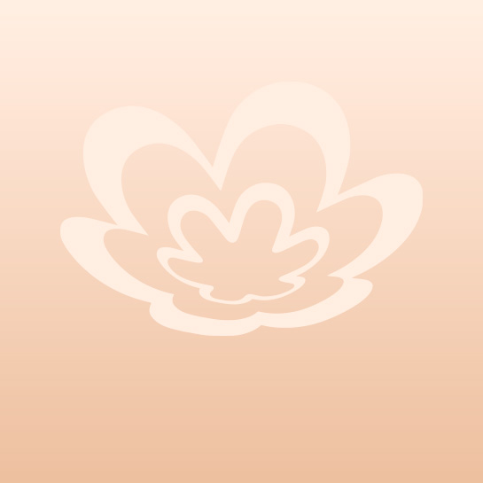 Flor símbolo Natura em branco, em fundo com degradê bege.