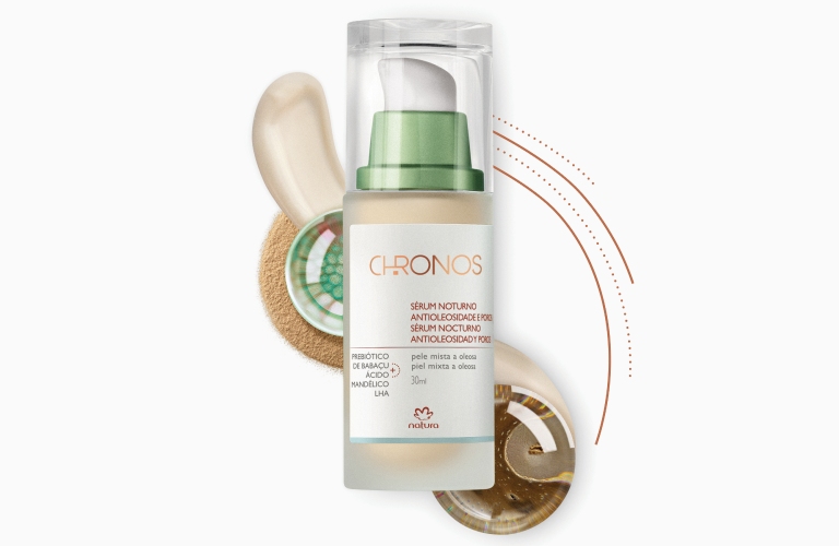 Sérum Noturno Antioleosidade na vertical sobre um fundo branco