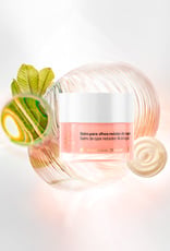 Natura Chronos Derma Balm para Olhos Redutor de Rugas, com frasco rosê e tampa branca, em destaque sobre poderosos ativos da fórmula em fundo branco. Ao lado, selo "aprovado por dermatologistas".