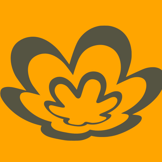 A flor símbolo da Natura, em tons de cinza escuro, está centralizada em um fundo amarelo vibrante.