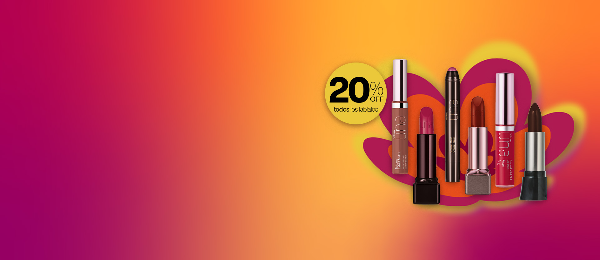 ¡todos los labiales con 20% OFF!