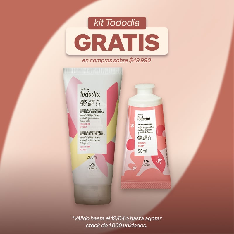 lleva un hidratante corporal Tododia GRATIS en compras sobre $34.990