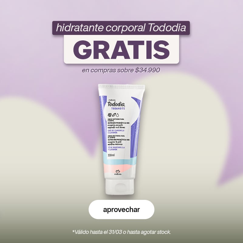 lleva un hidratante corporal Tododia GRATIS en compras sobre $34.990