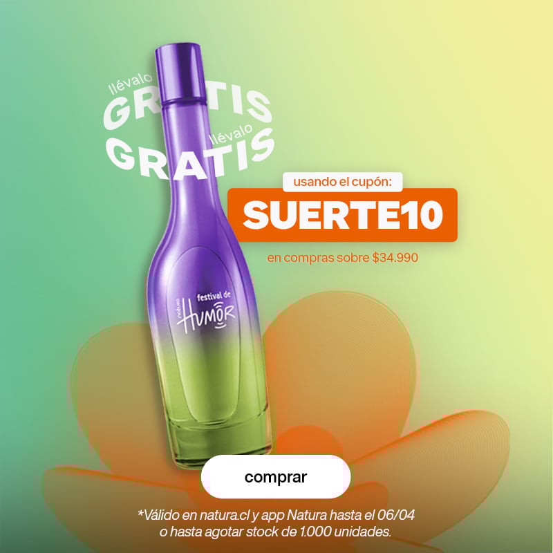 llévalo GRATIS usando el cupón: SUERTE en compras sobre $34.990