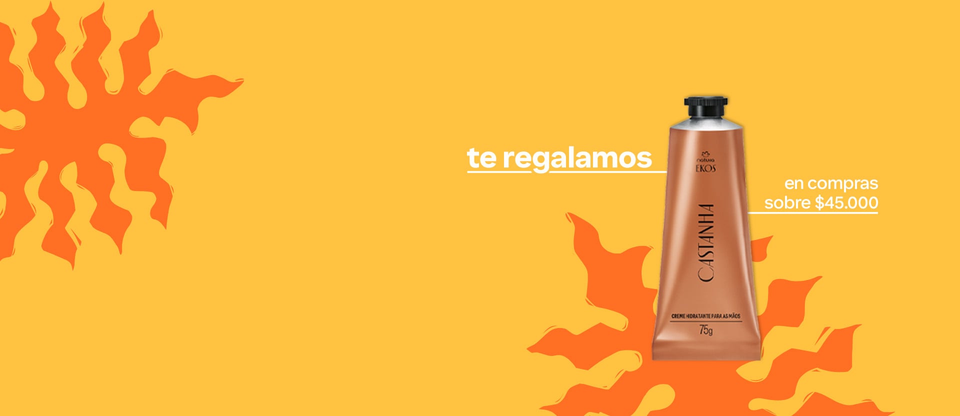 sobre $45.000 te regalamos una Pulpa para Manos Ekos Castaña. Aprovecha, por tiempo limitado o hasta agotar sktock. 