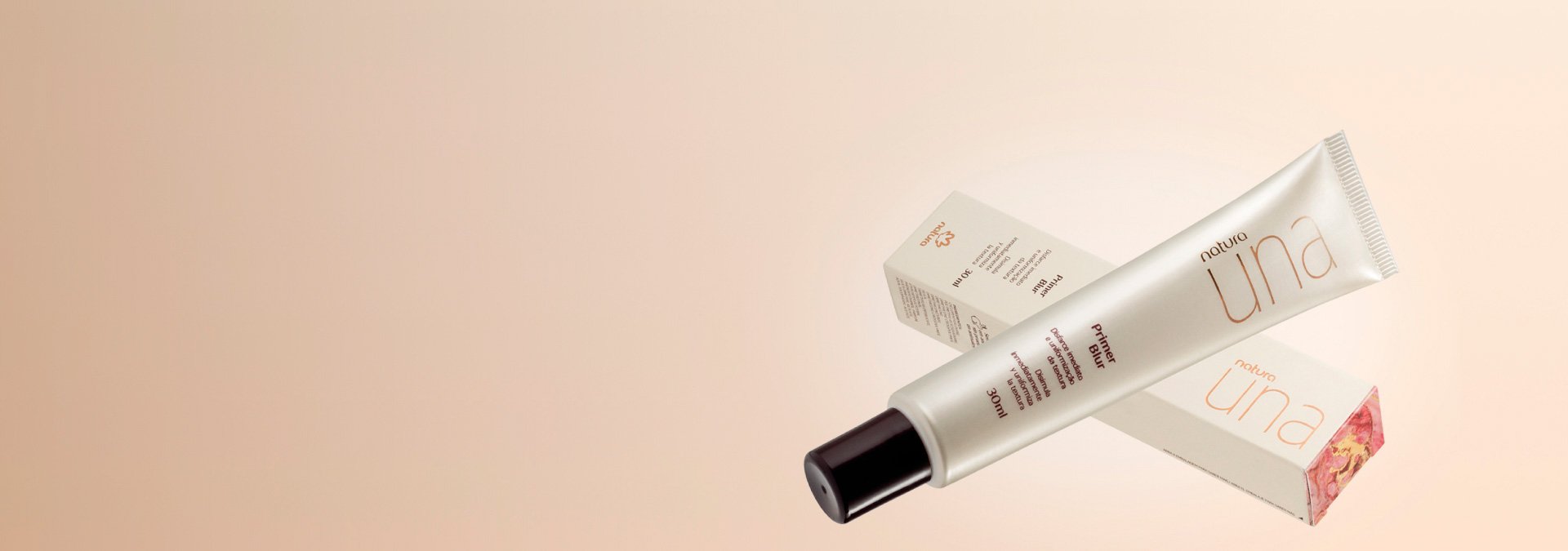 Fondo con degradado claro y a la derecha caja del primer Una con el producto