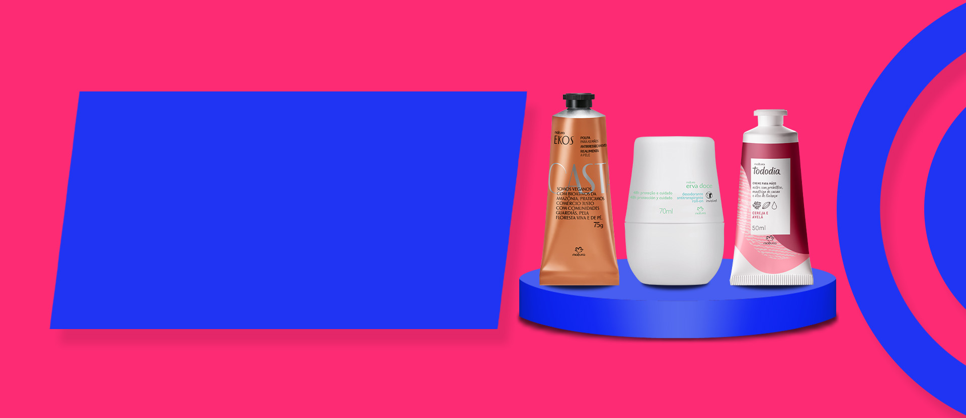Banner de Cuidados Diarios Natura con productos de las marcas