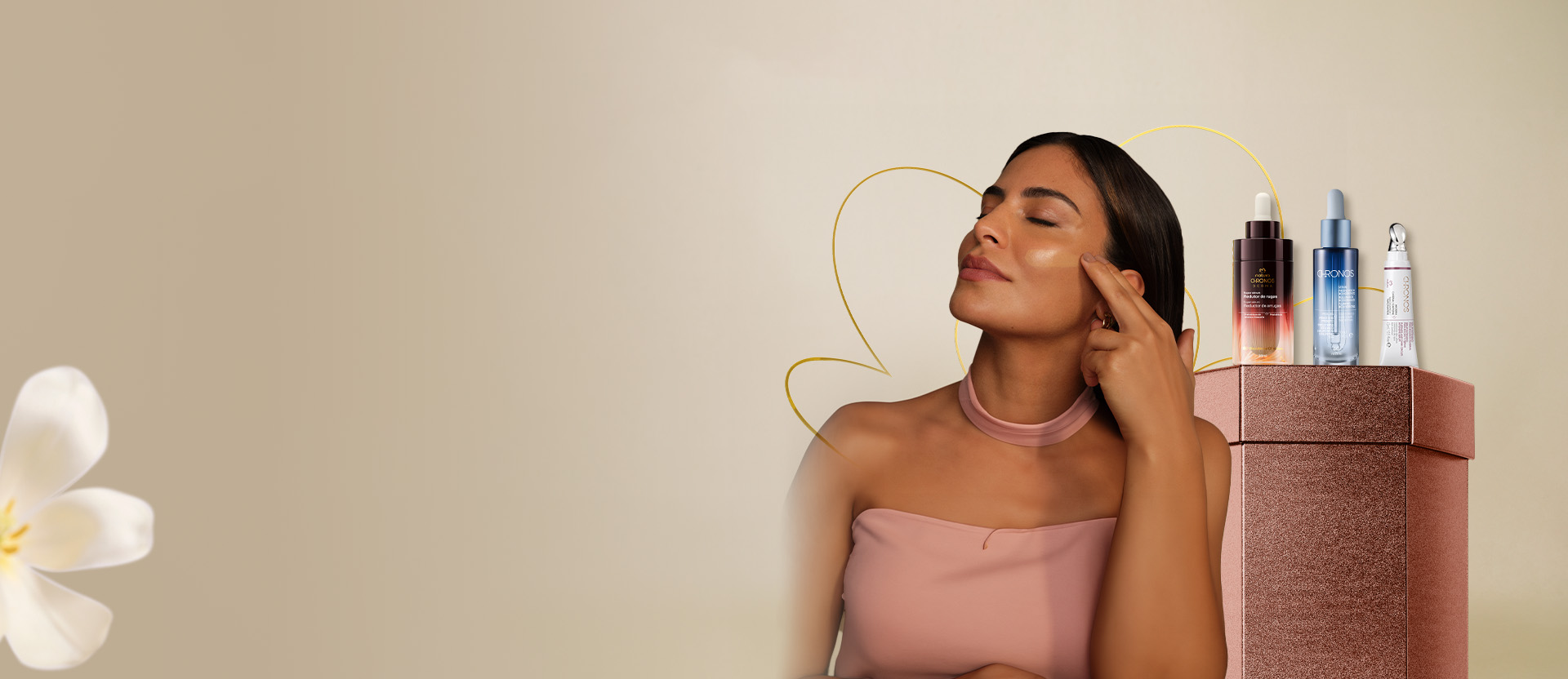 Banner de Rostro Natura con productos de la marca Chronos
