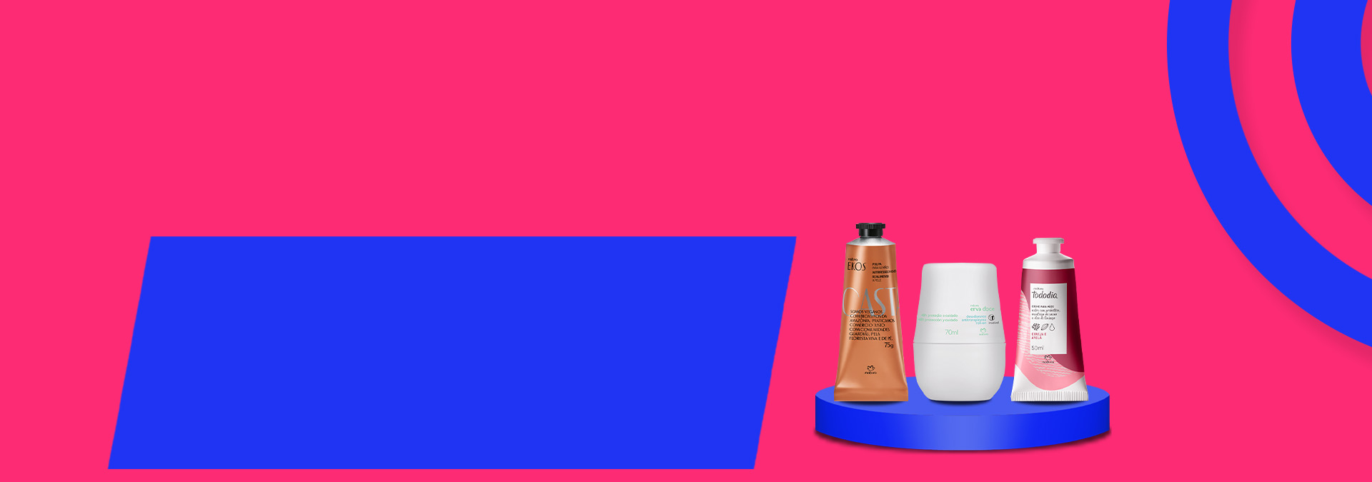 Banner de Cuidados Diarios Natura con productos de las marcas