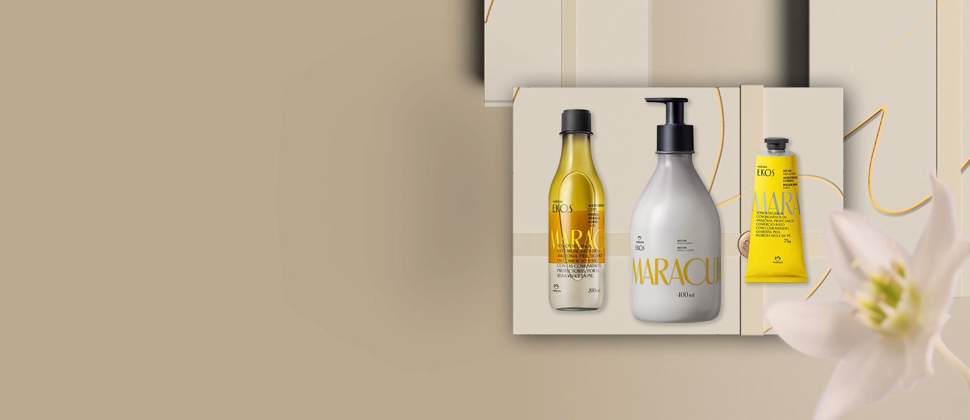 Banner de Cuidados Diarios Natura con productos de las marcas