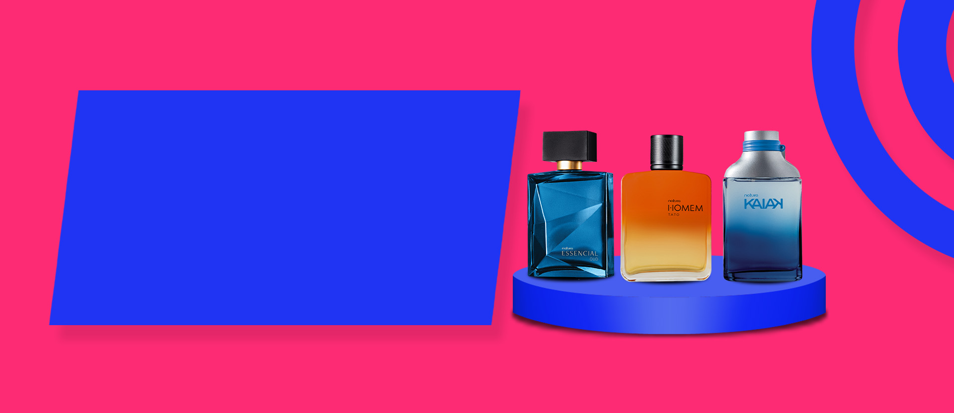 Banner de Perfumería Natura con productos de la marca Essencial.