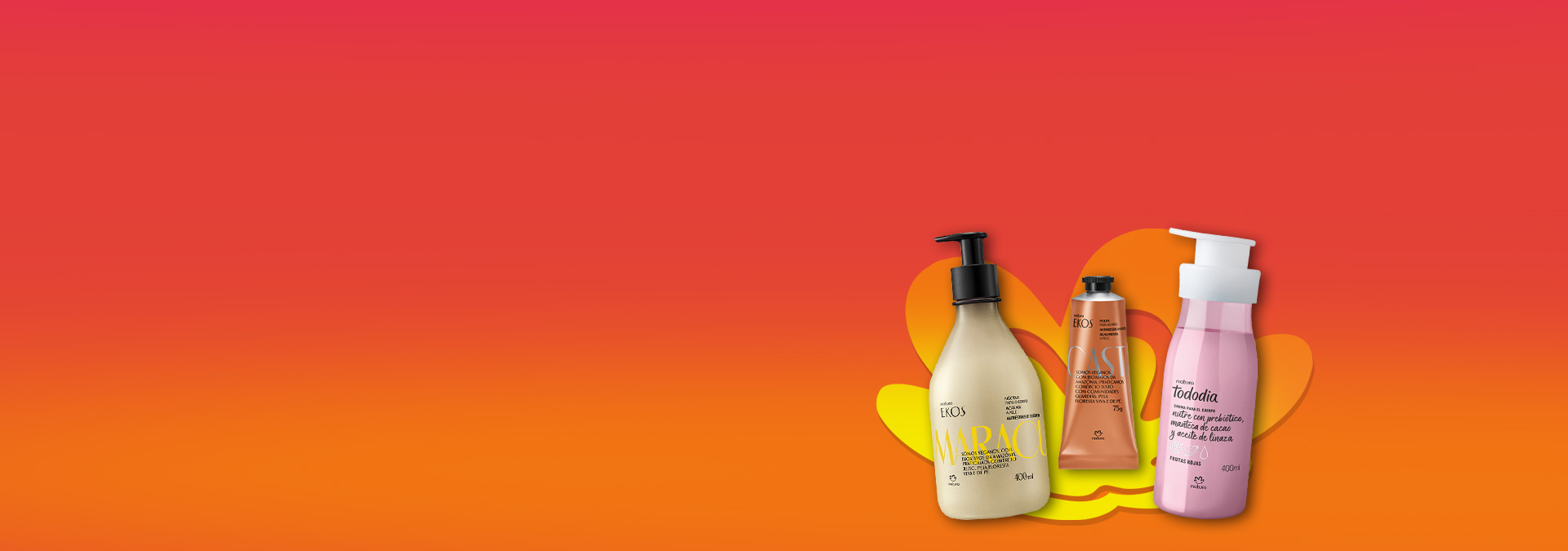 Banner de Cuidados Diarios Natura con productos de las marcas