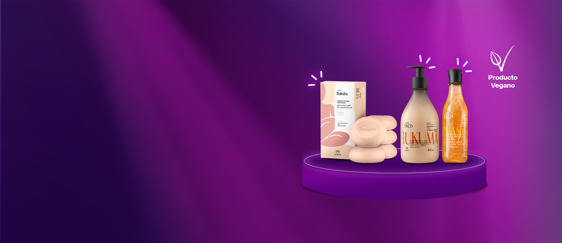 Banner de Cuidados Diarios Natura con productos de las marcas