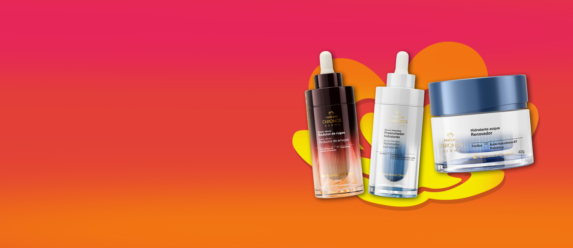 Banner de Rostro Natura con productos de la marca Chronos