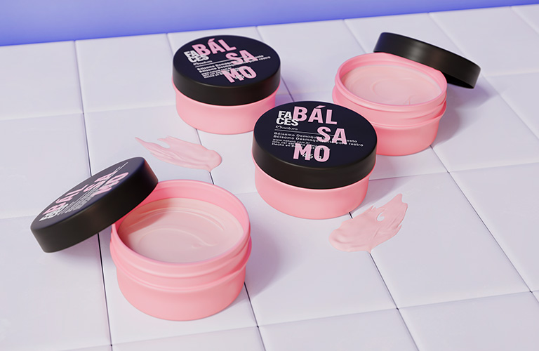 Foto Bálsamo desmaquillante Faces con la tapa abierta mostrando el interior del producto