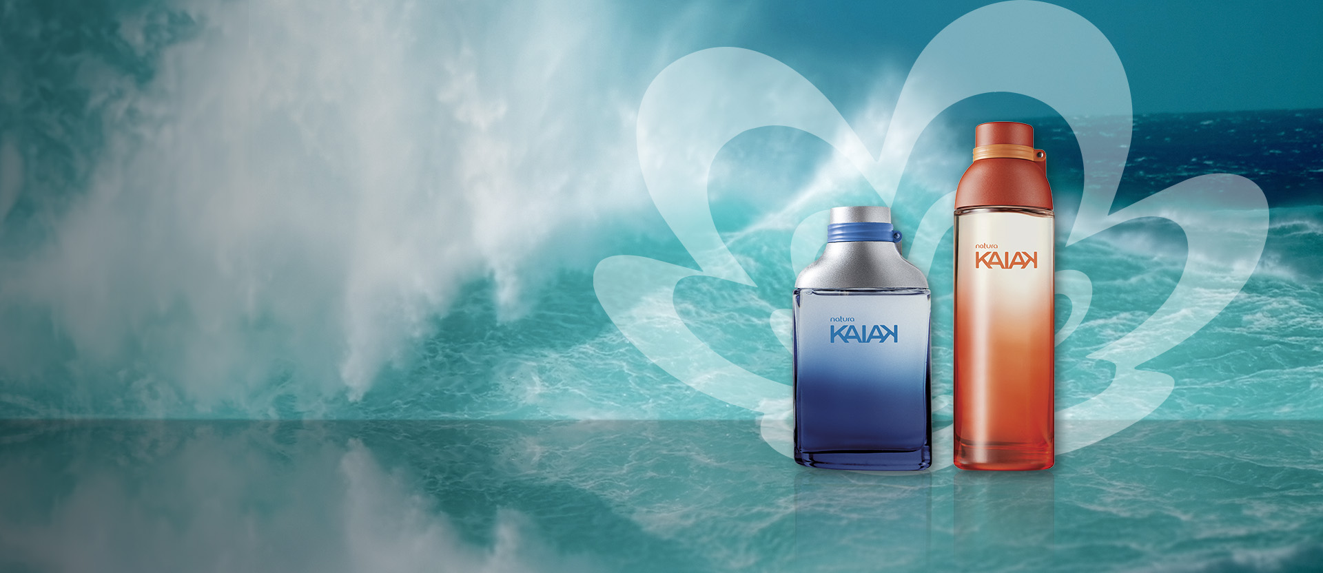 Banner con fondo azul marino, se presentan dos frascos de fragancia de la marca Kaiak. Texto: Disfruta de envío gratis en compras superiores a $1,100. ¡Aprovecha esta promoción!