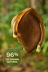 Banner con fondo naranja y elementos en verde. Presenta un celular mostrando productos de Natura. El texto invita a descargar la app para elegir y comprar con descuentos. 