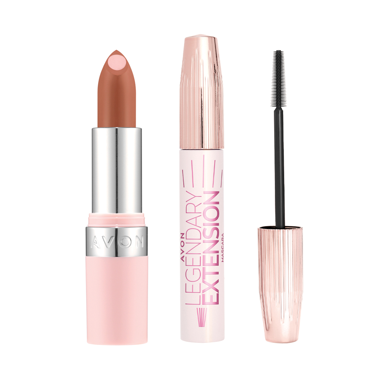 Set x2 Lápiz Labial Hydramatic Matte - Honey| Avon + Máscara Alargadora para Pestañas Legendary Extension | Avon