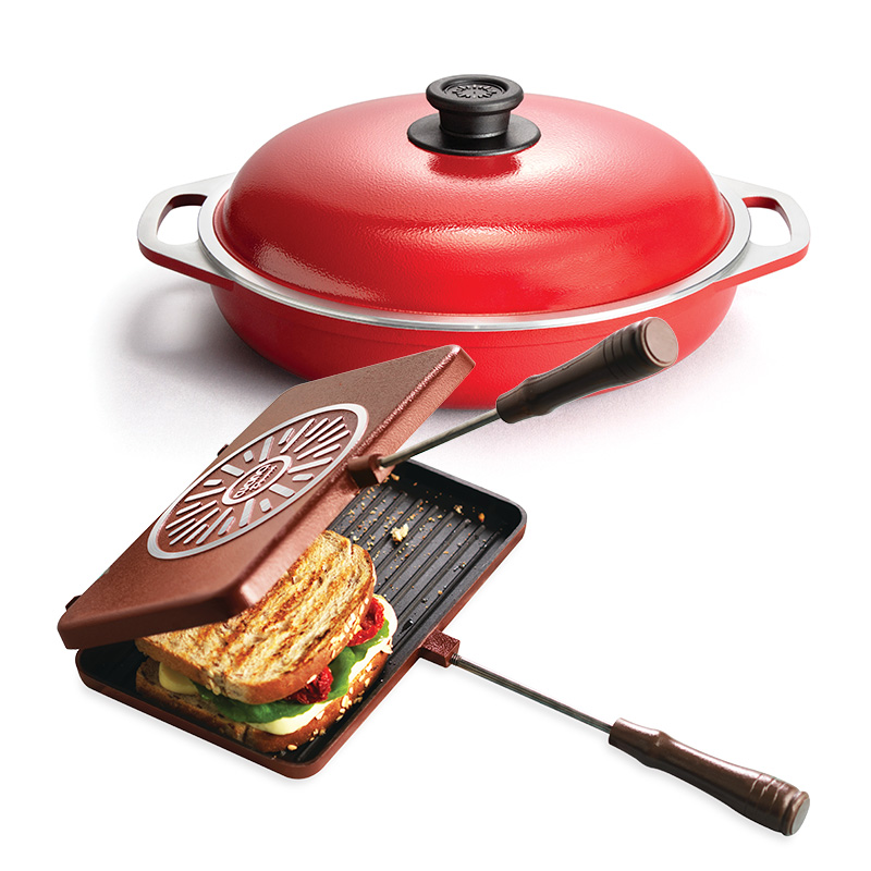 Pack Paellera 28cm + grill marron