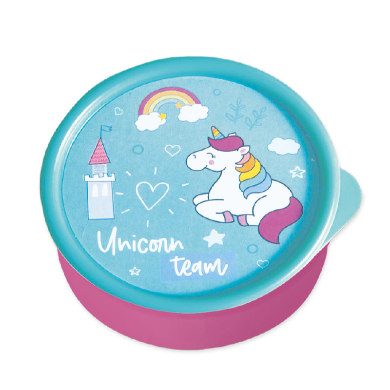 Contenedor redondo con tapa Unicornio