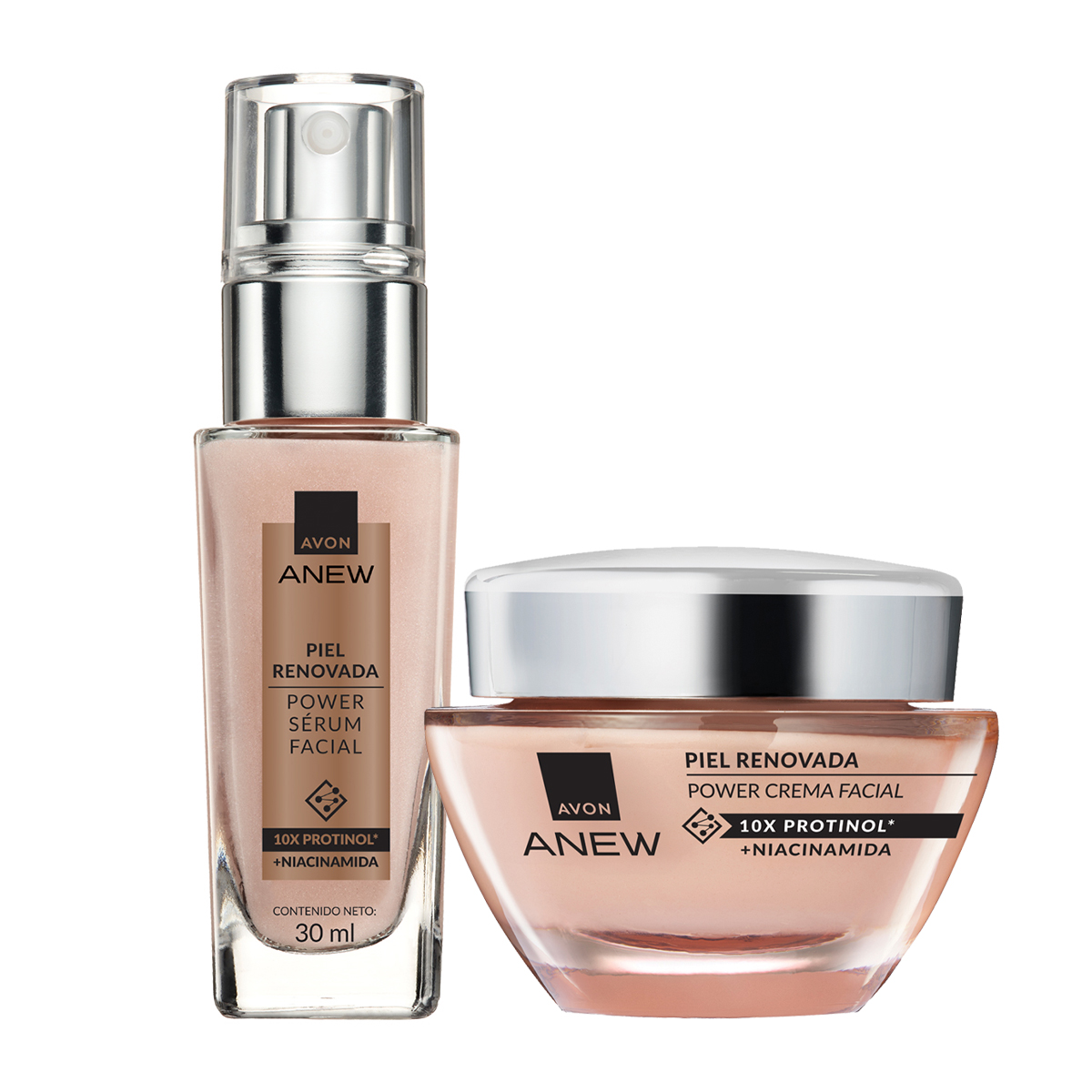 Set x2 Sérum Facial con Niacinamida Protinol Power + Crema Facial | Anew Power