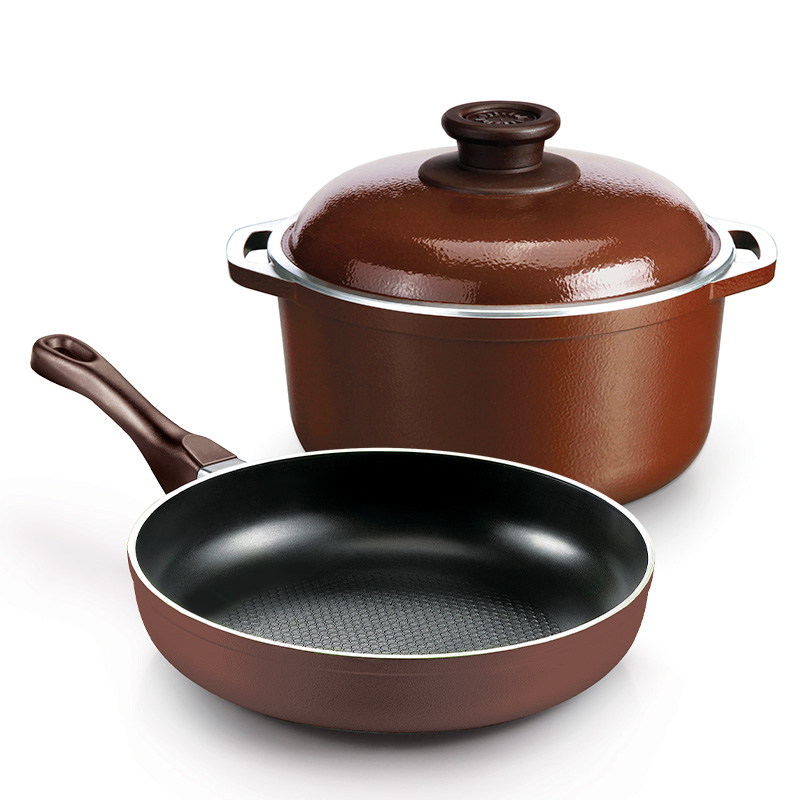 Pack cacerola 20cm + sarten 20cm Marron Cucina Donna