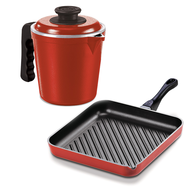 Set x2 Jarro + BIfera Cucina Donna Rojo
