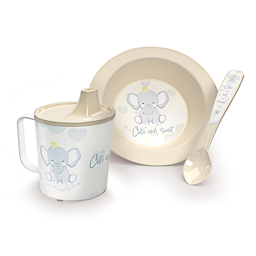 Set x 3 Vaso, Bowl y Cuchara de Elefante